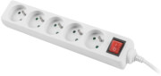 lanberg 5 sockets french with circuit breaker quality grade copper cable power strip 15m white photo