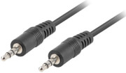 lanberg premium mini jack 35mm m m 3 pin audio cable 3m black photo