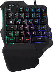 logilink id0181 illuminated one hand gaming keyboard black photo