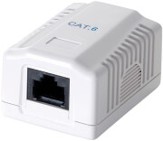 logilink np0071 cat6 wall outlet 1x rj45 utp pure white photo