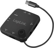 logilink ua0344 usb c multifunction hub otg 3x usb 20 card reader black