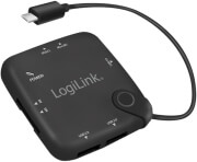 logilink ua0345 usb multifunction hub otg 3x usb 20 card reader black photo