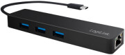 logilink ua0313 usb c 3 port hub with gigabit adapter photo