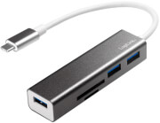 logilink ua0305 usb c 30 3 port hub with card reader photo