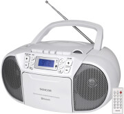 sencor spt 3907 w cassette player with cd bt mp3 usb aux and fm radio white photo