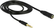 delock stereo jack extension cable 35mm 4 pin male to female 1m black photo