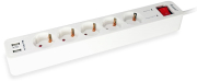 equip 245554 5 outlet power strip with 2x usb 5x ac outlets indoor type f 18 m photo
