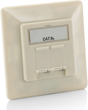 equip 125775 german face plate cat6a flush mounted box pearl white photo