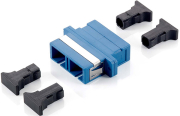 equip 156131 sc fiber optic coupler singlemode duplex white photo