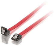 equip 111802 sata internal flat cable with metal latch 05m angled plug red photo