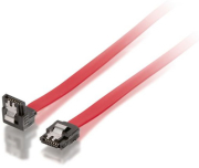 equip 111804 sata2 internal flat cable with metal latch 10m angled plug red photo