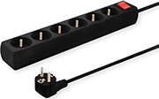 savio lz 04 power strip with anti surge protection 6 way 5m black f type photo