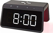 nedis wcacq30bk alarm clock with wireless charging and night light 5 75 10 15w photo
