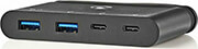 nedis tcarf230bk computer hub usb type c 2x usb c 2x usb 30 5g power delivery 100w black photo