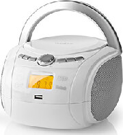nedis spbb100wt cd player boombox 9w bluetooth fm white photo