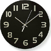 nedis clwa006gl30bk circular wall clock 30 cm diameter easy to read numbers black photo