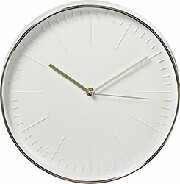 nedis clwa013pc30sr circular wall clock 30 cm diameter white silver photo