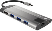 natec nmp 1690 fowler plus hub usb 30 3x hdmi usb c pd rj45 sd micro multiport adapter 8in1 photo