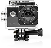nedis acam07bk action cam 1080p30fps 12mpixel waterproof up to 300m 90 min mounts included black photo