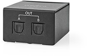 nedis aspl2512bk digital audio splitter 2 way connection output 2x toslink female black photo nedis aspl2512bk digital audio splitter 2 way connection output 2x toslink female black photo