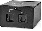 nedis aswi2512bk digital audio switch 2 way connection input dc power 2x toslink black photo
