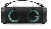 nedis spbb306bk bluetooth party boombox 20 16w with carrying handle and party lights black photo
