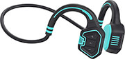 evolveo boneswim mp3 16gb wireless headphones on the cheekbones blue photo