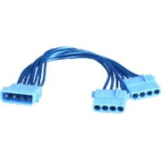 sharkoon y power cable 2x525 uv reactive blue photo