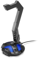 sharkoon x rest 71 headset stand incl usb sound card black