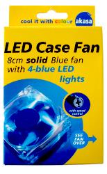 akasa ak 170cbs 4bls 80mm solid blue fan with 4 blue leds photo