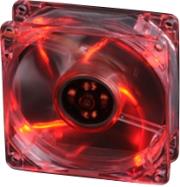 akasa ak 170crs 4rds 80mm solid red fan with 4 red leds sleeve bearing photo