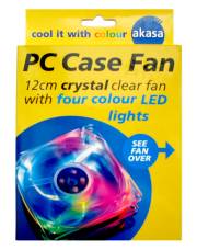 akasa ak 174cc 4rab 120mm crystal clear fan with 4 color leds photo