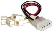 akasa ak cb001 cable adapter 4 pin psu molex to 4 3 pin fans speed reduction on 2 fans photo