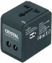 crystal audio travelcube universal travel power adapter reymatos eu uk us aus photo