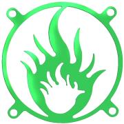 sharkoon fan grid fire uv green photo