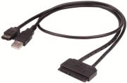 akasa ak cbsa03 80bk flexstor esata cable for 25 sata hdd ssd photo