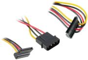 akasa ak cbpw01 30 power adapter 4 pin molex to 2x15 pin sata power 30cm photo