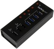 startech 4 port usb 30 hub plus 3 dedicated usb charging ports 2x1a 1x2a photo