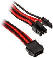 phanteks 6 2 pin pcie extension 50cm sleeved black red photo