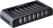akasa ak hb 12bkcm connect 7fc 5 port usb20 hub with 2 fast charging ports power adpater incl photo