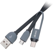 akasa ak cbub35 10bk type c micro b to usb 20 type a cable ultra thin and chic 2 in 1 cable 100c photo