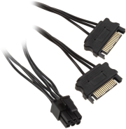 kolink adapter 2x 15 pin sata to 1x 6 pin pcie adapter cable black photo