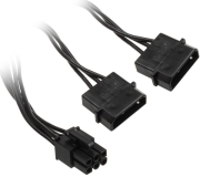 adapter 2x molex to 1x 6 pin pcie 10cm black photo