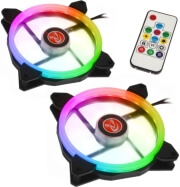 raijintek iris 14 rainbow rgb 2 led fan 140mm 2pcs controller photo