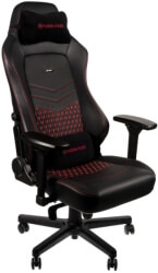 noblechairs hero real leather gaming chair black red photo