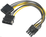 akasa ak cbpw20 15 2x 4pin molex male to 6 2pin pcie female adapter photo