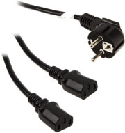 kolink dual power cable schuko on 2x cold device plug c13 18 plus 05m photo