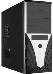 pc case e168 midi tower silver black photo