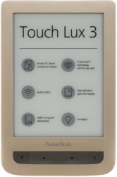 pocketbook touch lux 3 pb626 6 e ink carta hd ereader wi fi gold photo