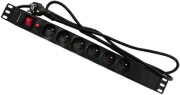 qoltec 53995 overvoltage power strip for rack 19 with cb 1u 16a pdu 6xfrench 2m photo